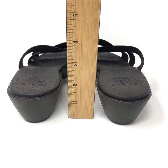 Crocs Molalla Sandals Womens Size 8 Brown Zebra Comfy Cross Strappy Slip On - Picture 4 of 13